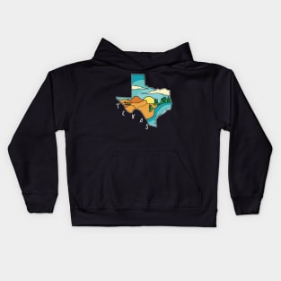 Texas Map Landscape Kids Hoodie